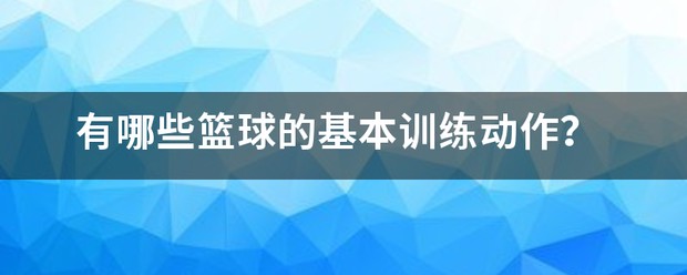 篮球训练10个基本动作图解